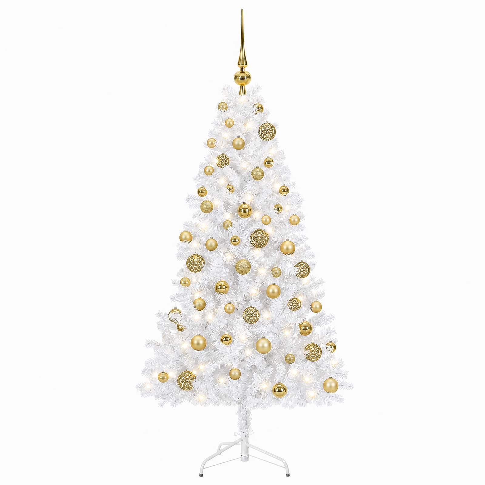 Umetna božična jelka z bučko 210 cm 300 LED Toplo bela