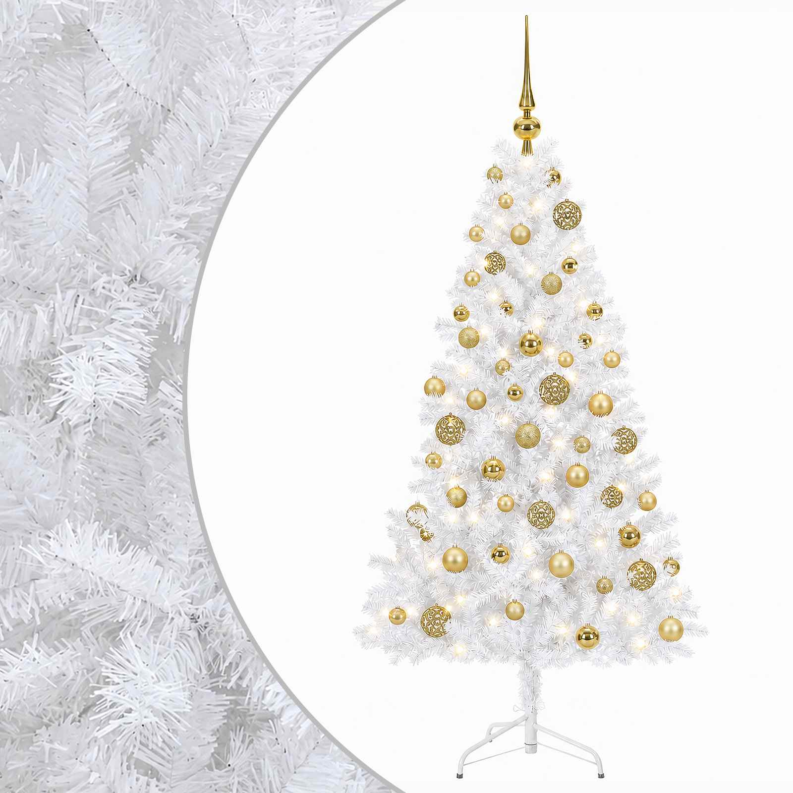 Umetna božična jelka z bučko 240 cm 300 LED Toplo bela