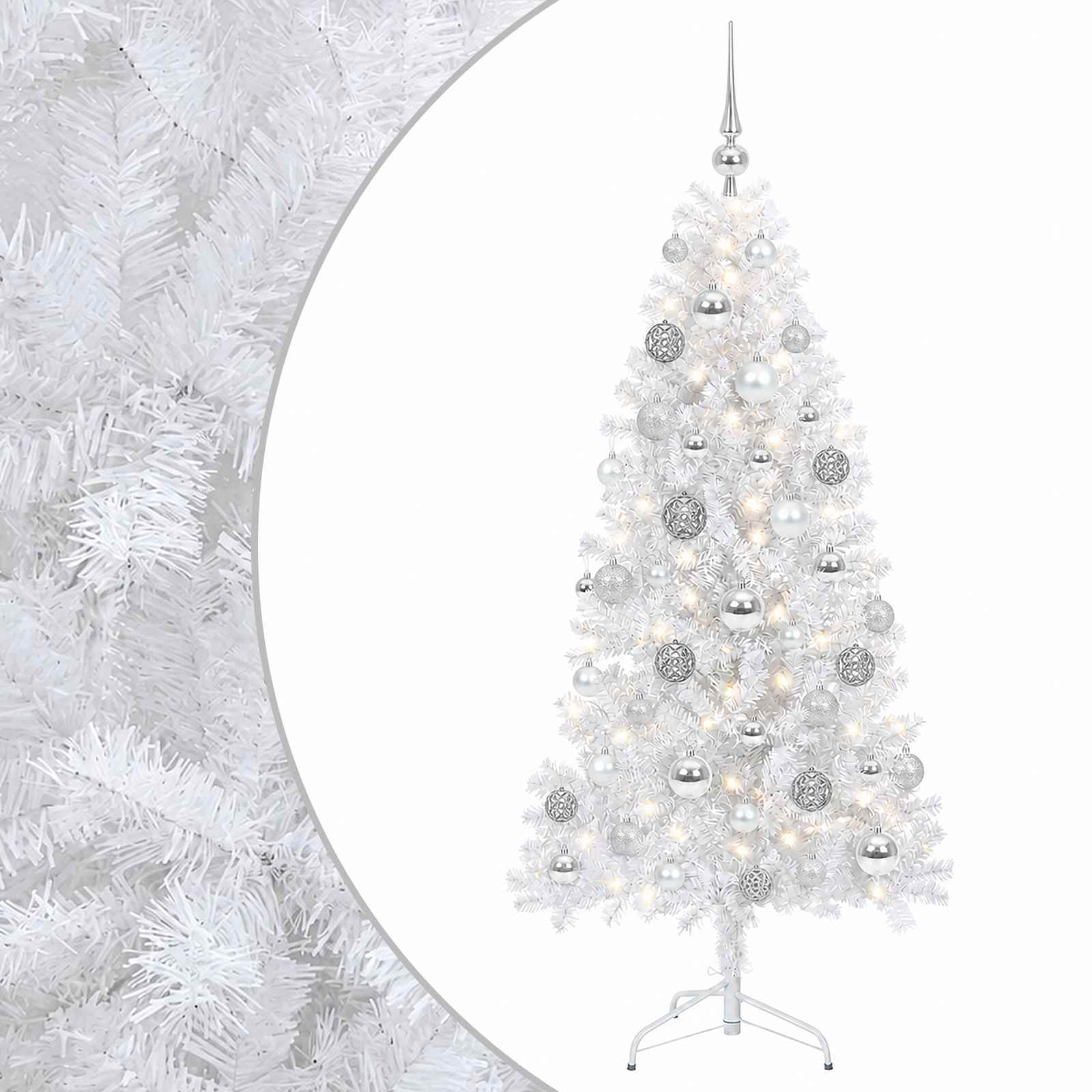 Umetna božična jelka z bučko 120 cm 150 LED Toplo bela