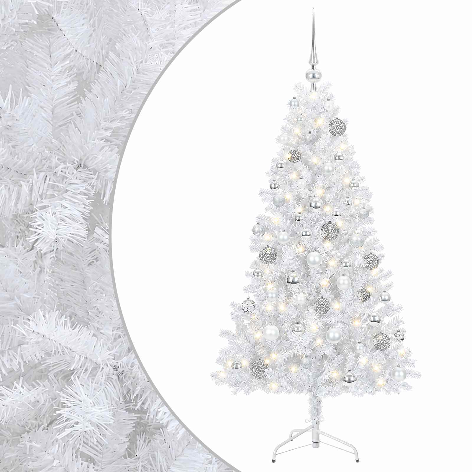 Umetna božična jelka z bučko 210 cm 300 LED Toplo bela