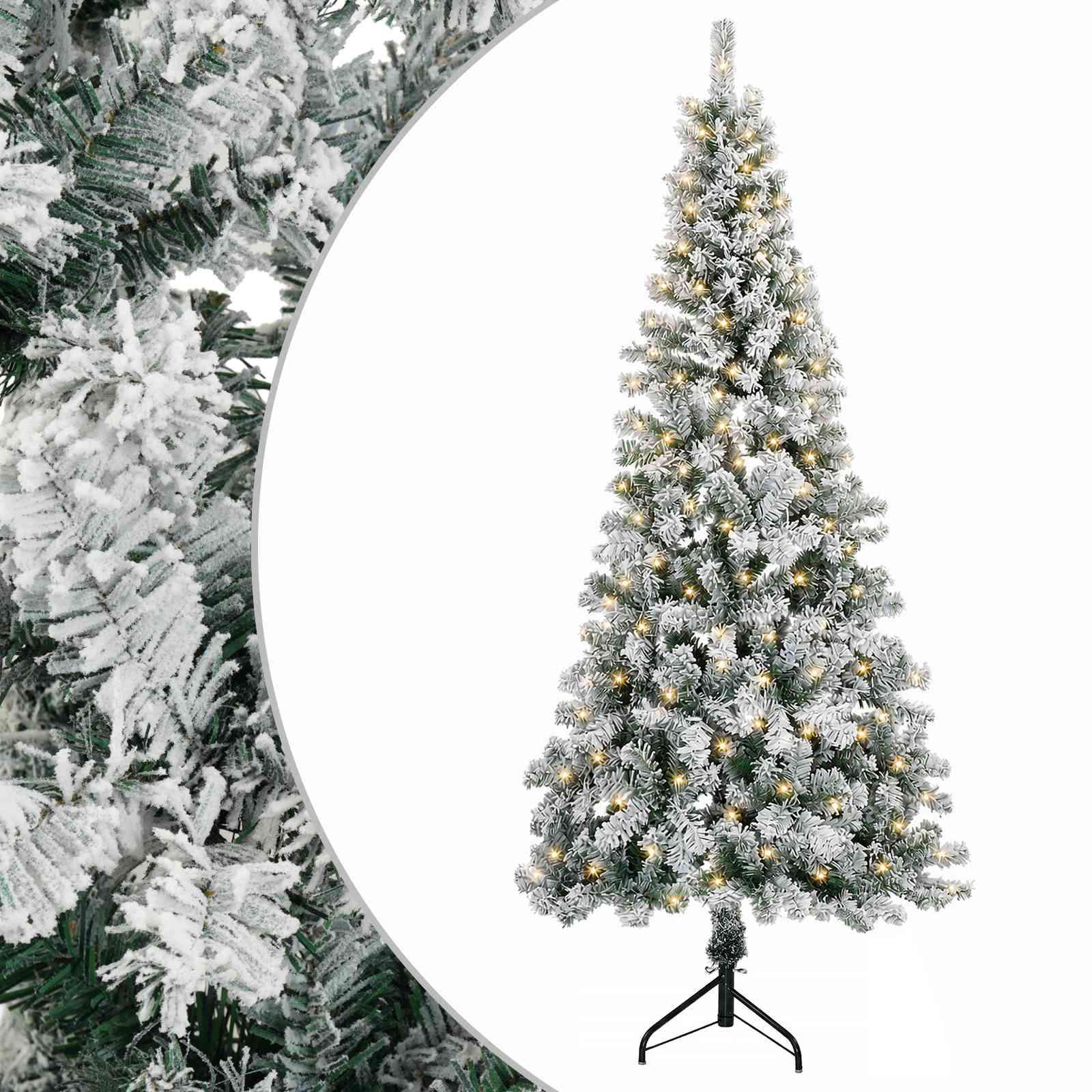 Umetno Zložljivo Božično Drevo 210 cm 300 LED Toplo bela