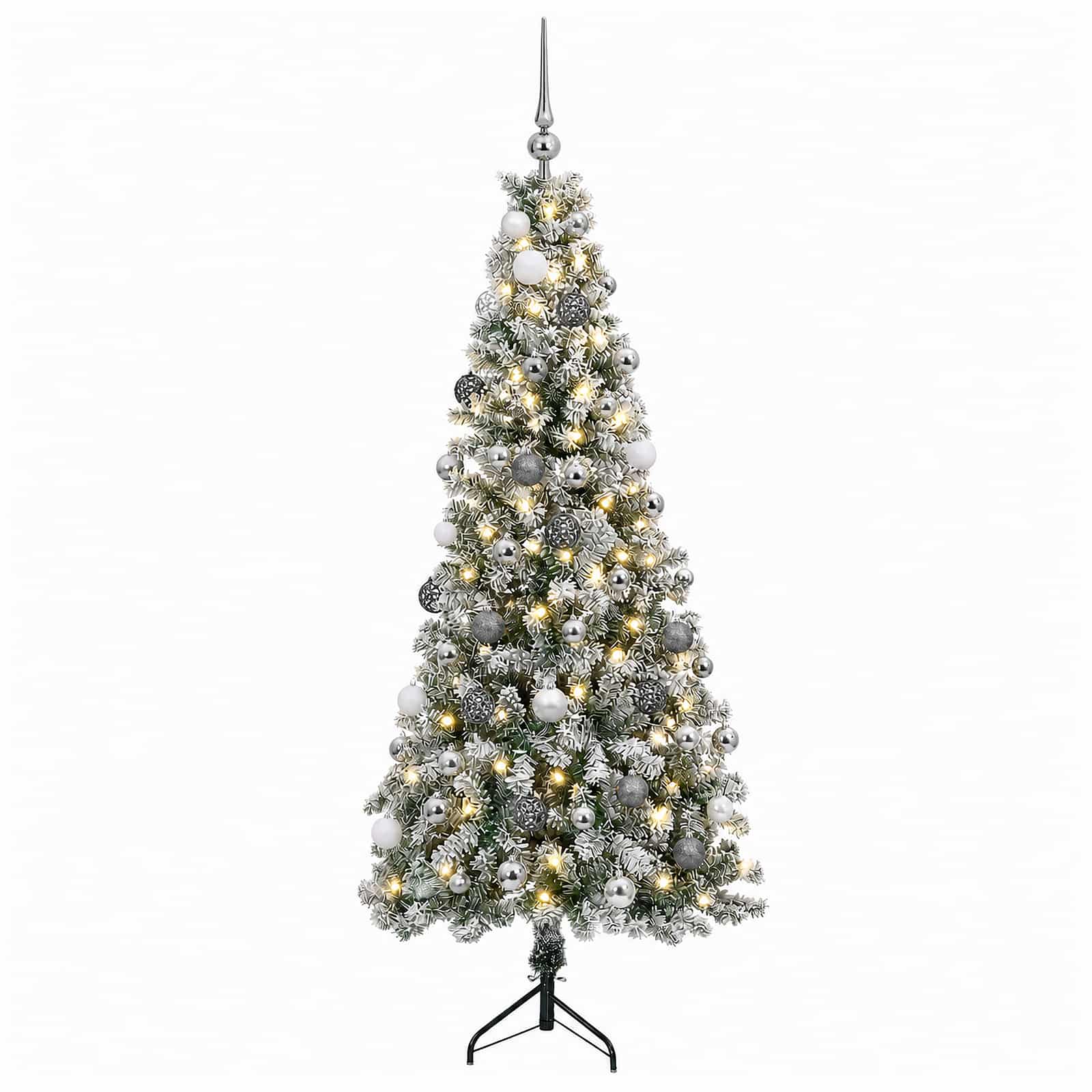 Umetna božična jelka z bučko 210 cm 300 LED Toplo bela