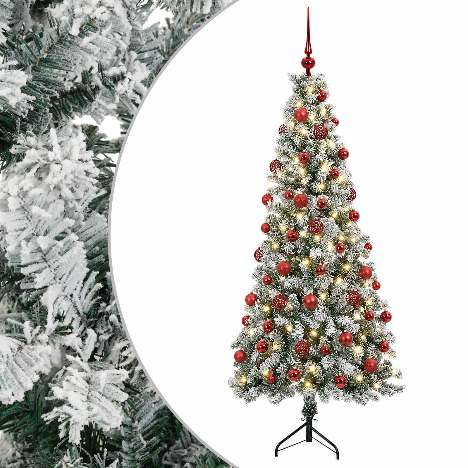 Umetna božična jelka z bučko 210 cm 300 LED Toplo bela