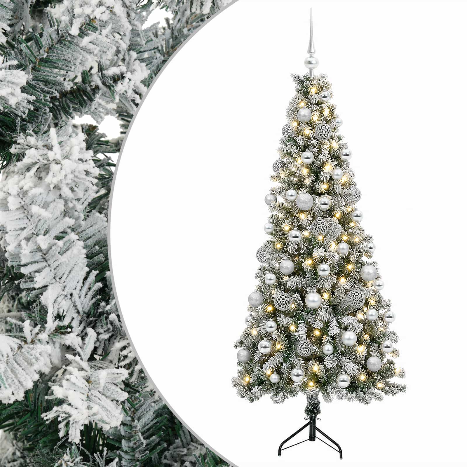 Umetna božična jelka z bučko 180 cm 300 LED Toplo bela