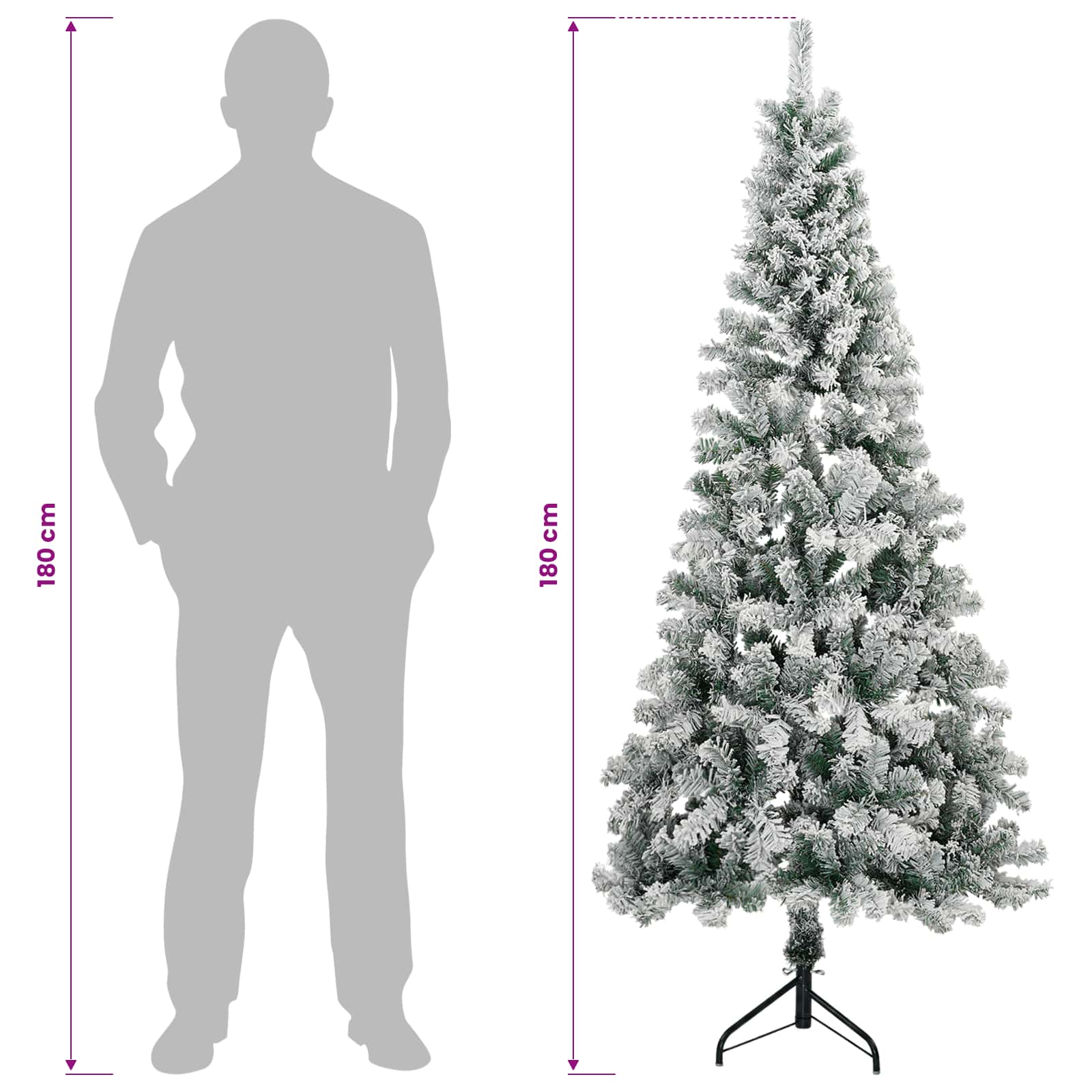Umetna božična jelka z bučko 180 cm 300 LED Toplo bela