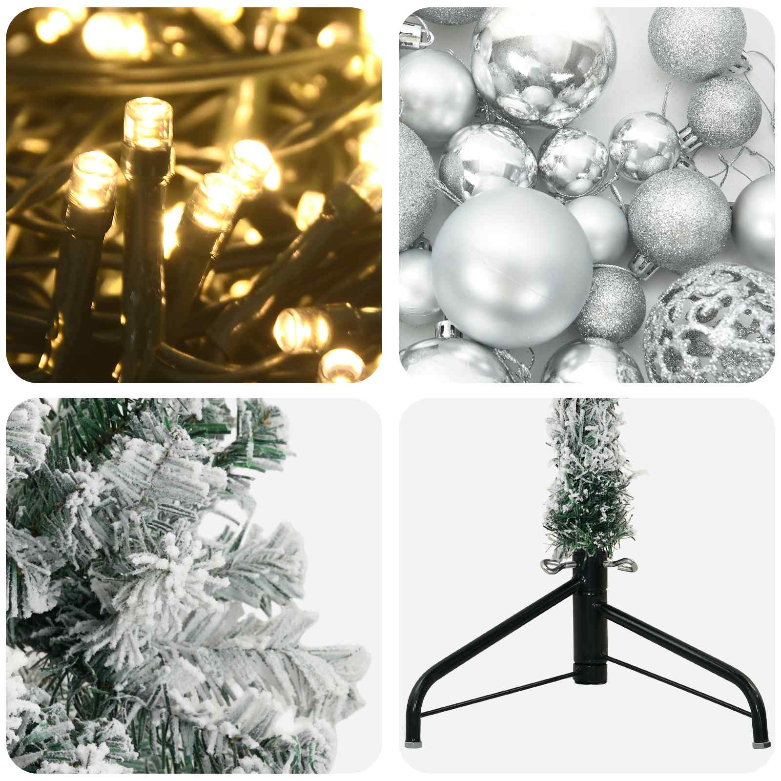 Umetna božična jelka z bučko 210 cm 300 LED Toplo bela
