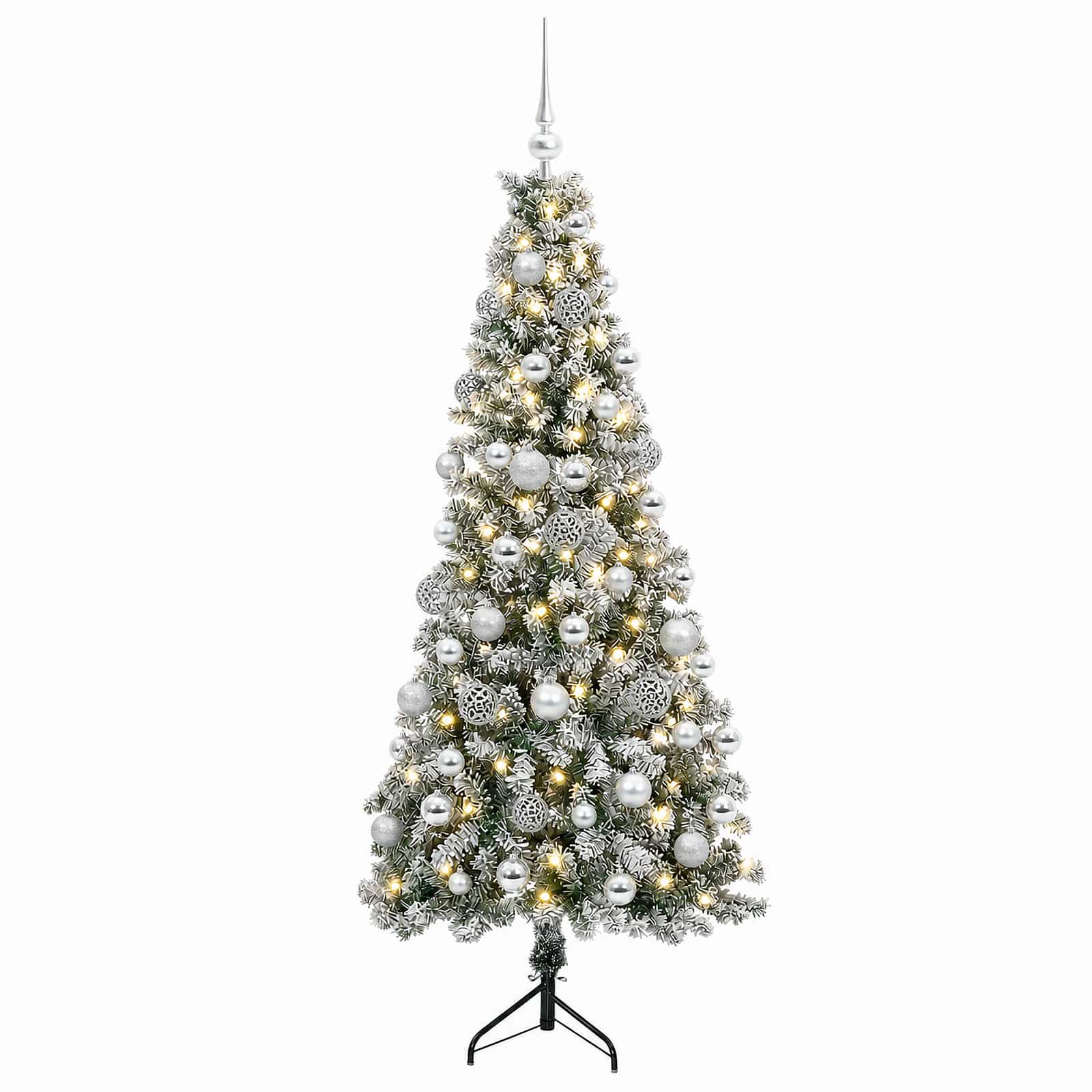 Umetna božična jelka z bučko 210 cm 300 LED Toplo bela
