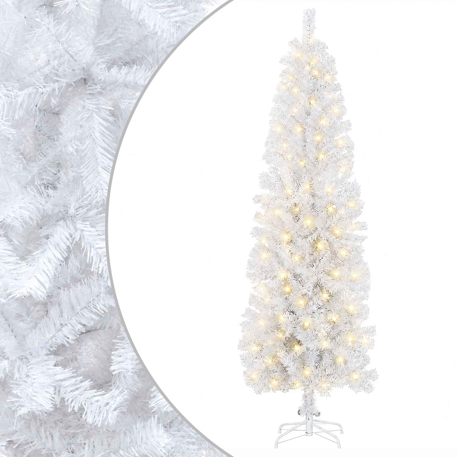 Umetno vitko božično drevo 210 cm 300 LED Toplo bela