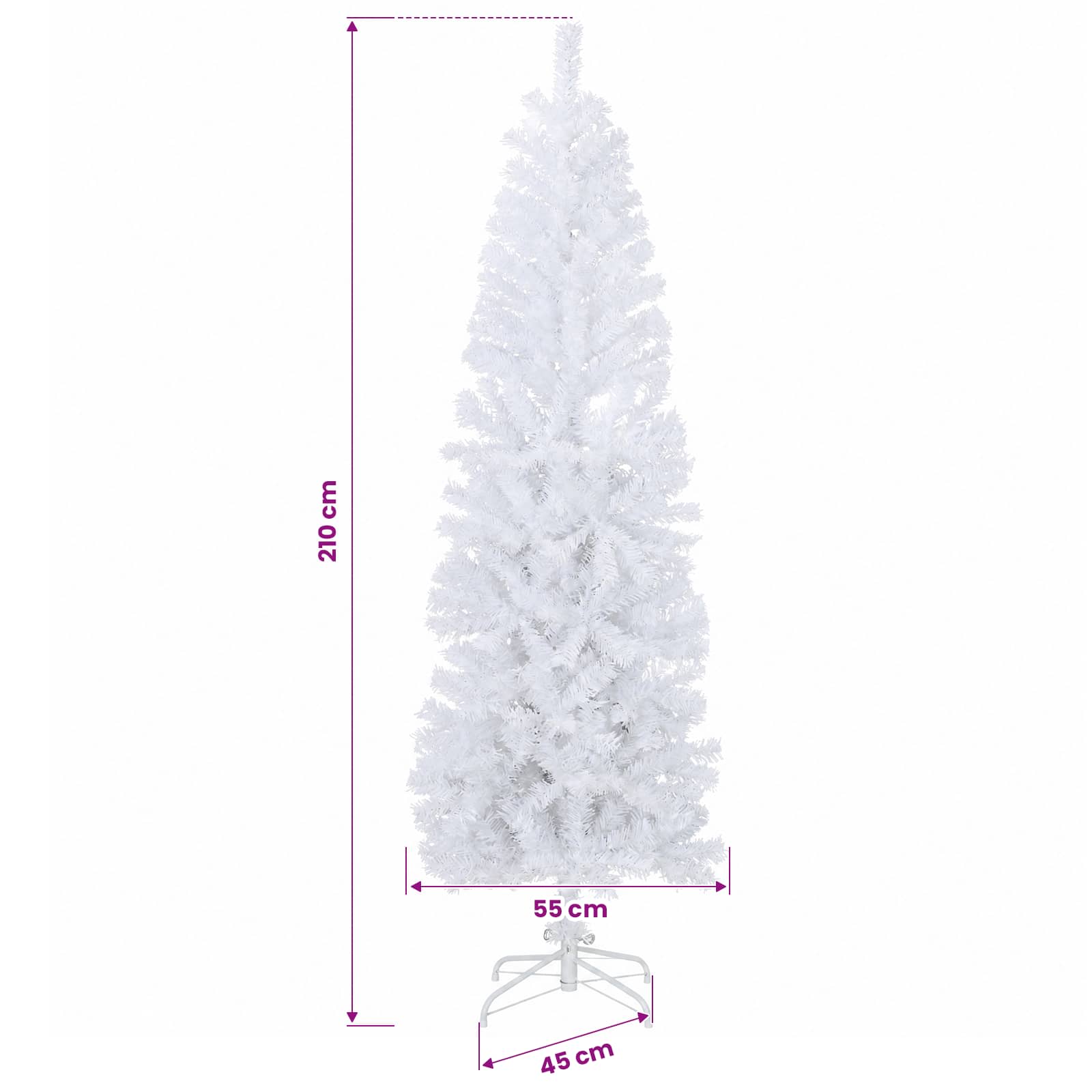 Umetno vitko božično drevo 210 cm 300 LED Toplo bela