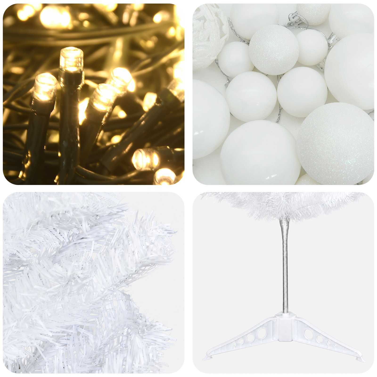 Umetno ozko božično drevesce z božično kroglico 150 cm 150 LED
