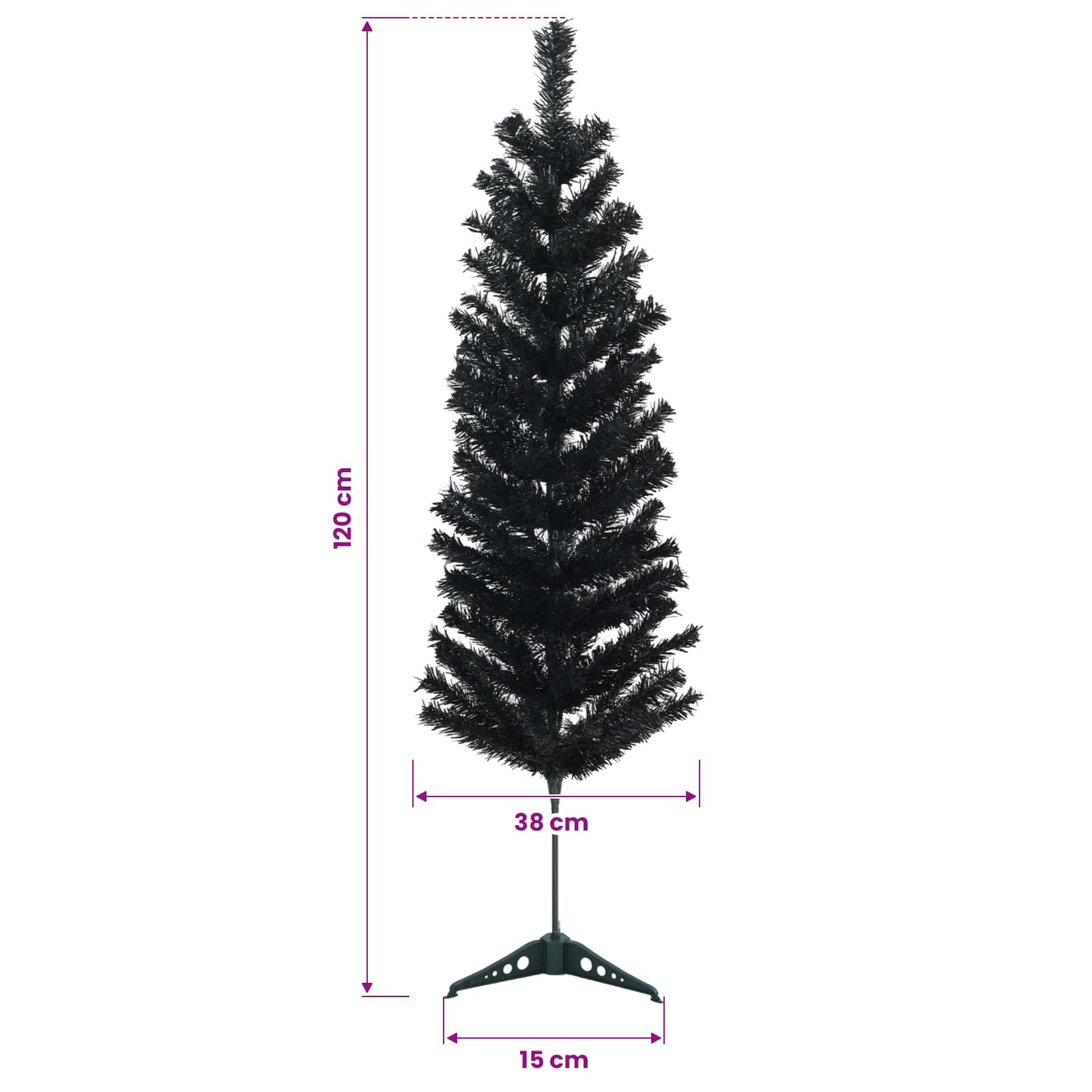 Umetno ozko božično drevesce z božično kroglico 120 cm 150 LED