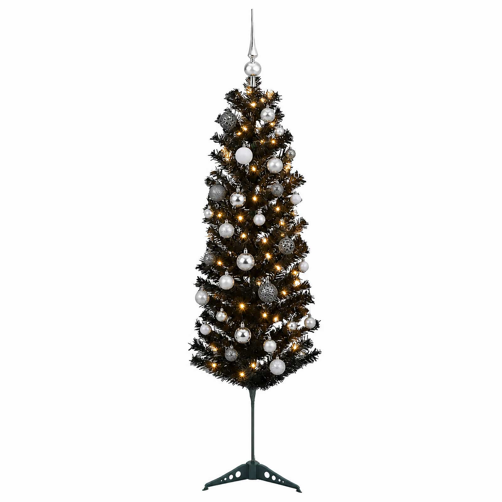 Umetno ozko božično drevesce z božično kroglico 150 cm 150 LED