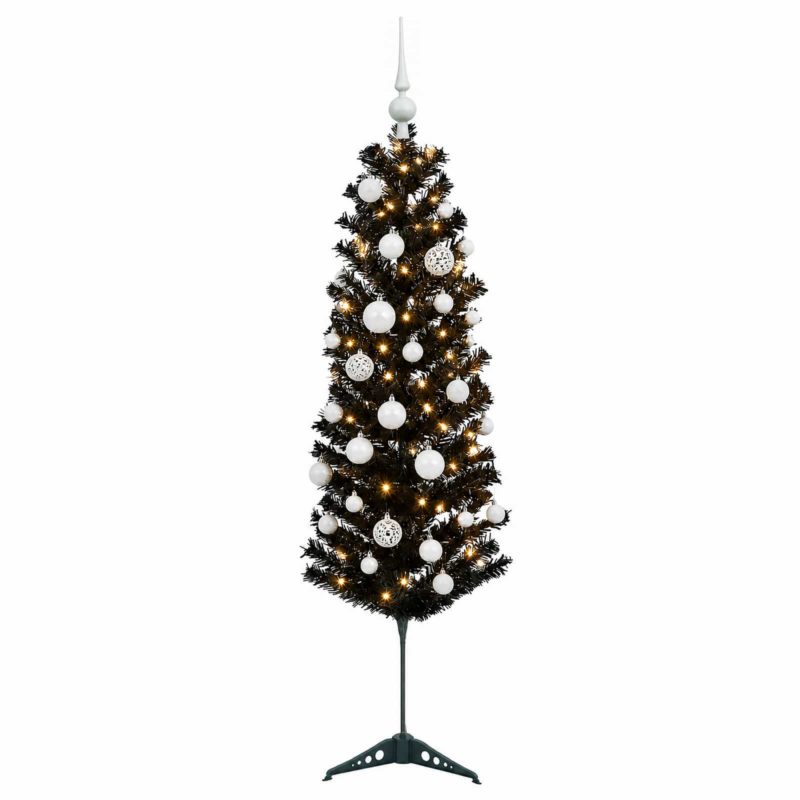 Umetno ozko božično drevesce z božično kroglico 120 cm 150 LED