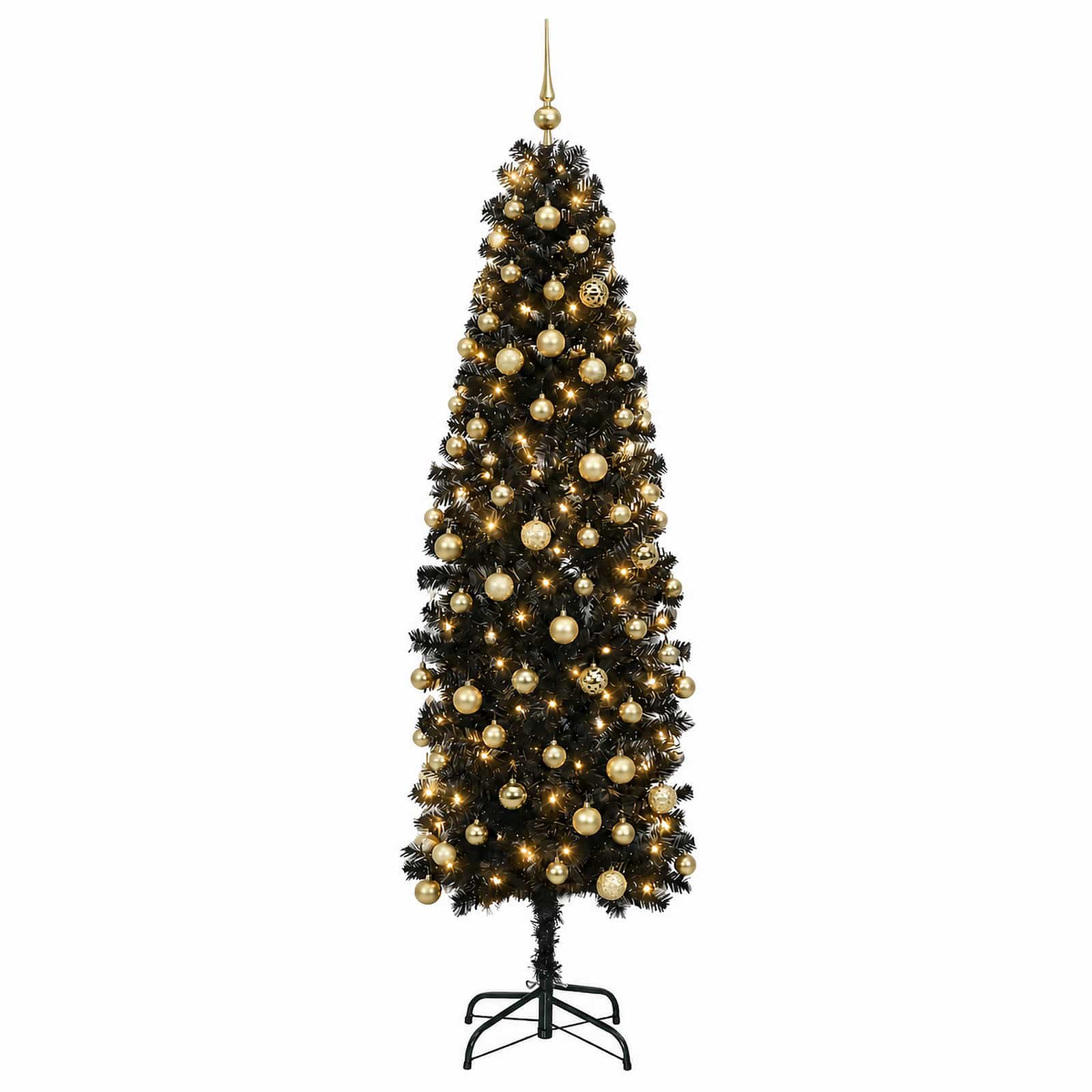 Umetno ozko božično drevesce z božično kroglico 240 cm 300 LED