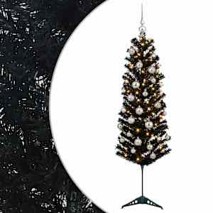vidaXL Kitsas kunstkuusk koos j&otilde;ulukuulidega 150 cm 150 LED-i