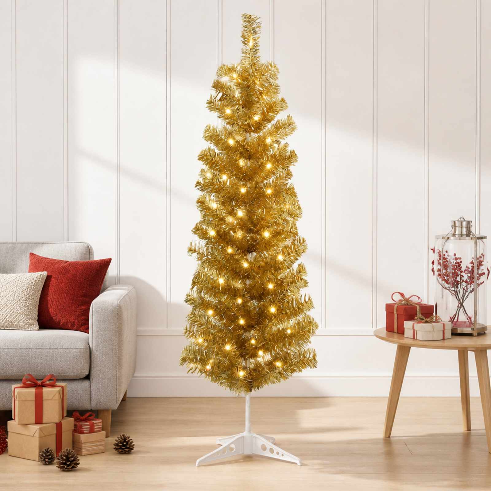 Umetno vitko božično drevo 150 cm 150 LED Toplo bela