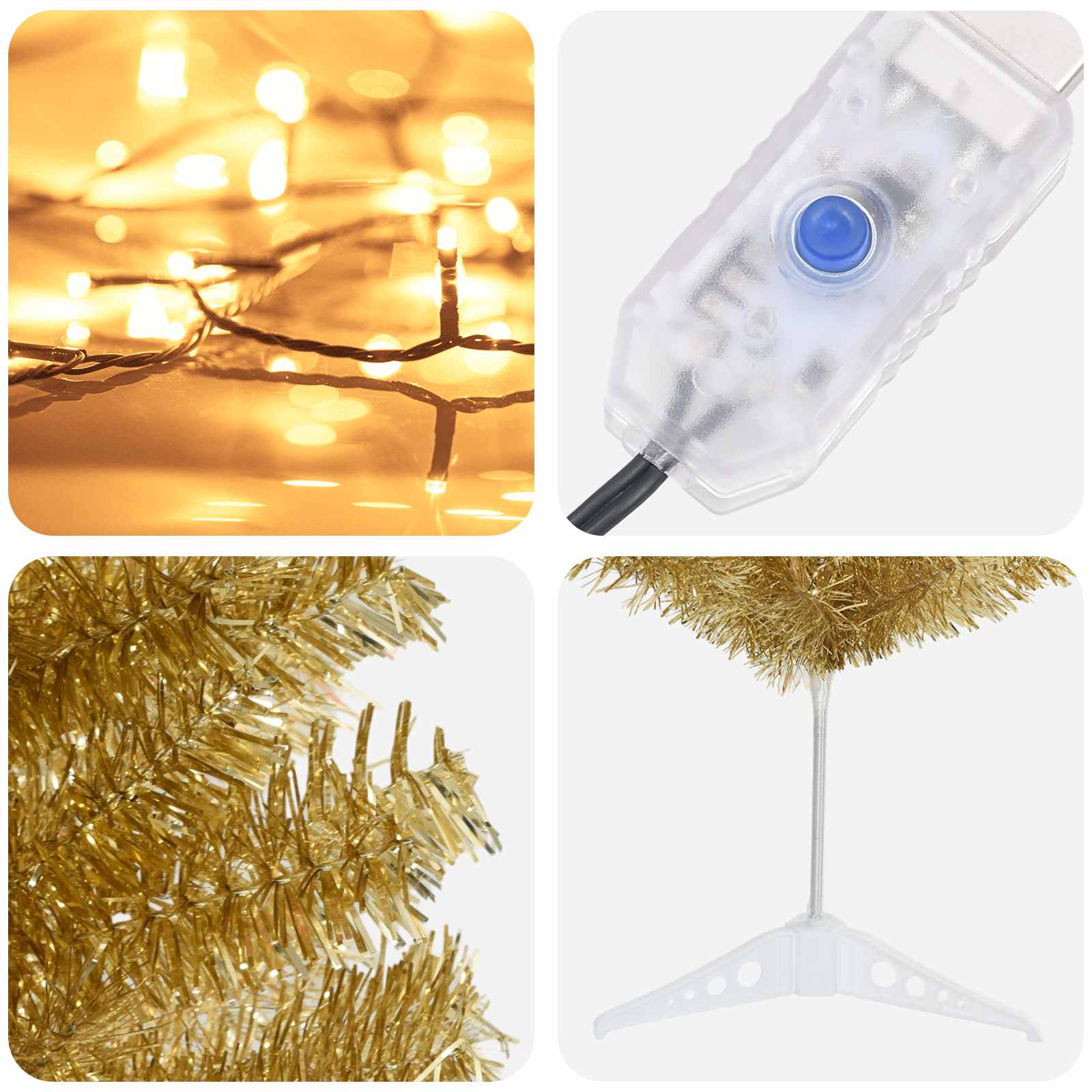 Umetno vitko božično drevo 150 cm 150 LED Toplo bela