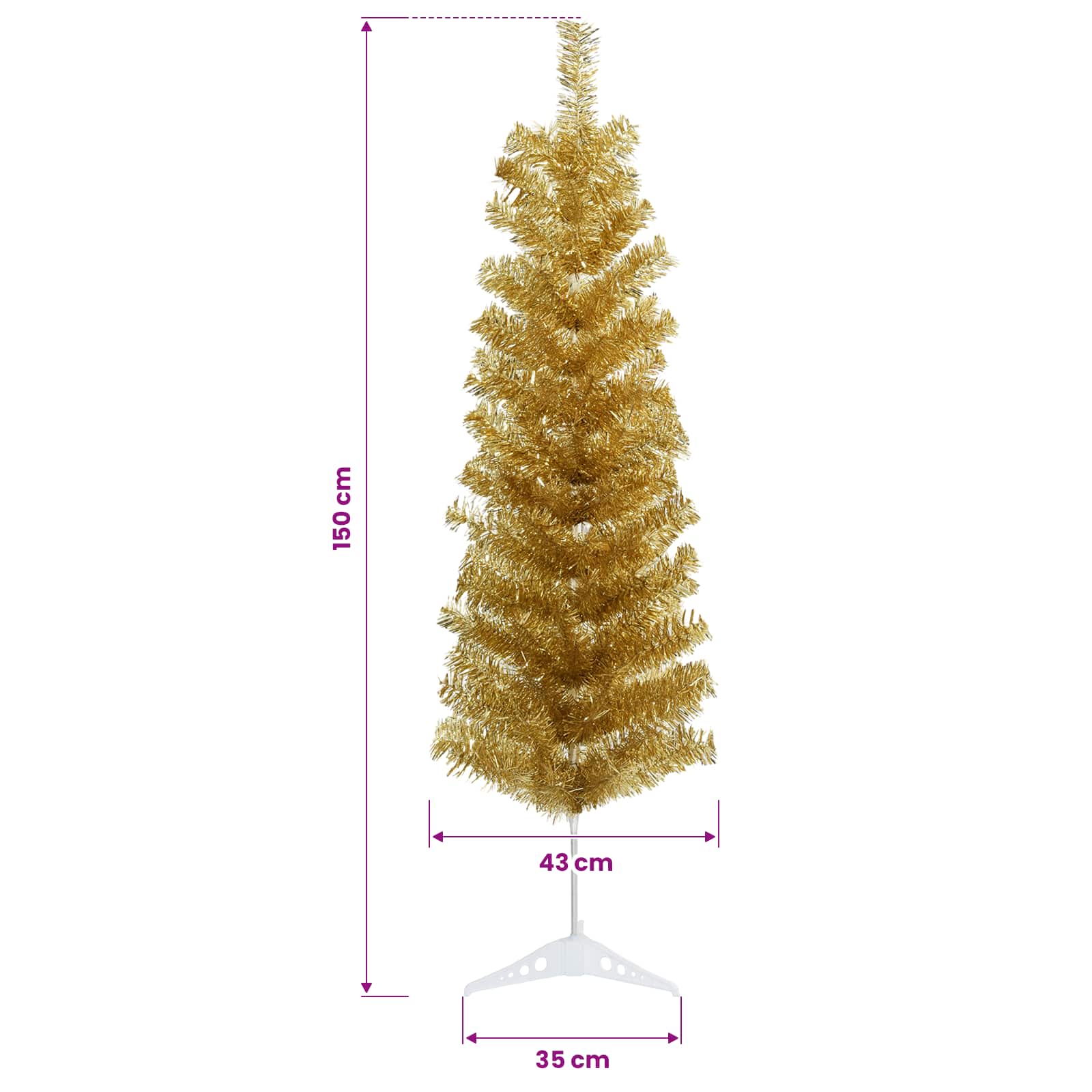 Umetno vitko božično drevo 150 cm 150 LED Toplo bela