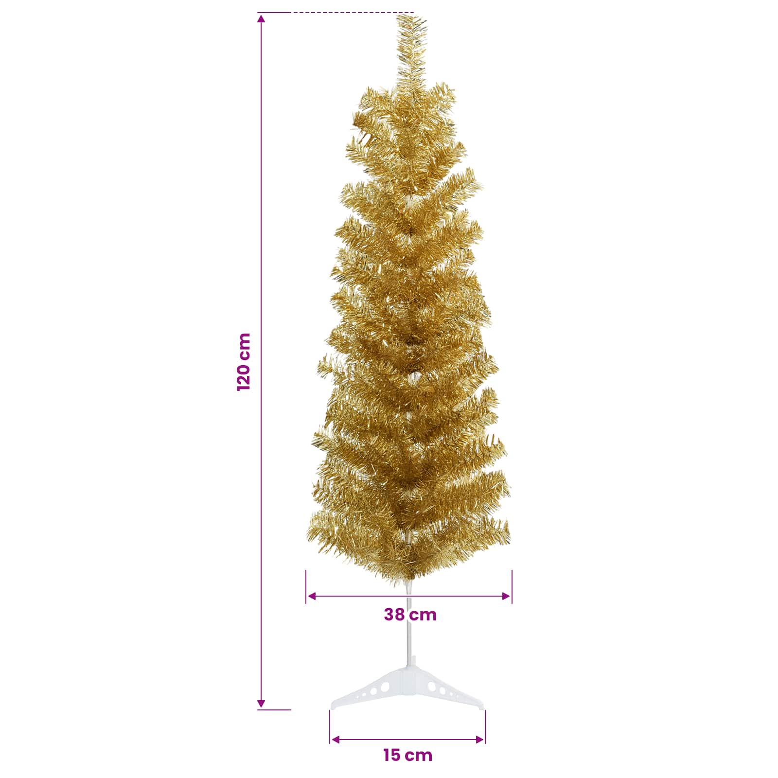 Umetno vitko božično drevo z okrasnimi kroglami 120 cm 150 LED
