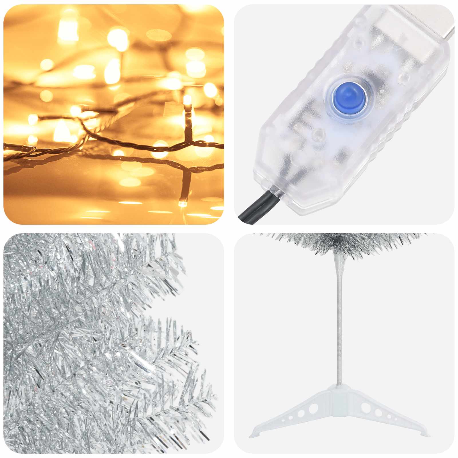 Umetno vitko božično drevo 150 cm 150 LED Toplo bela