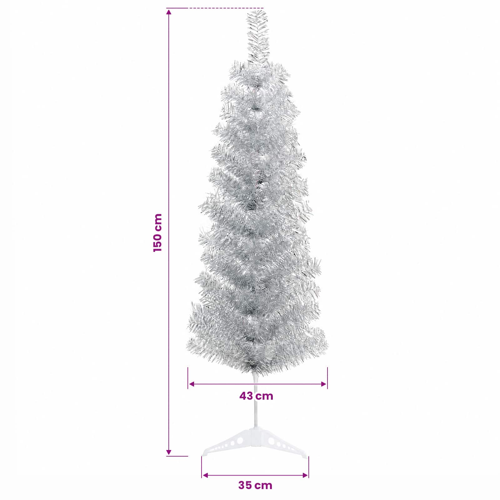 Umetno vitko božično drevo 150 cm 150 LED Toplo bela