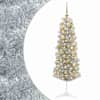 vidaXL Kitsas kunstkuusk koos j&otilde;ulukuulidega 150 cm 150 LED-i