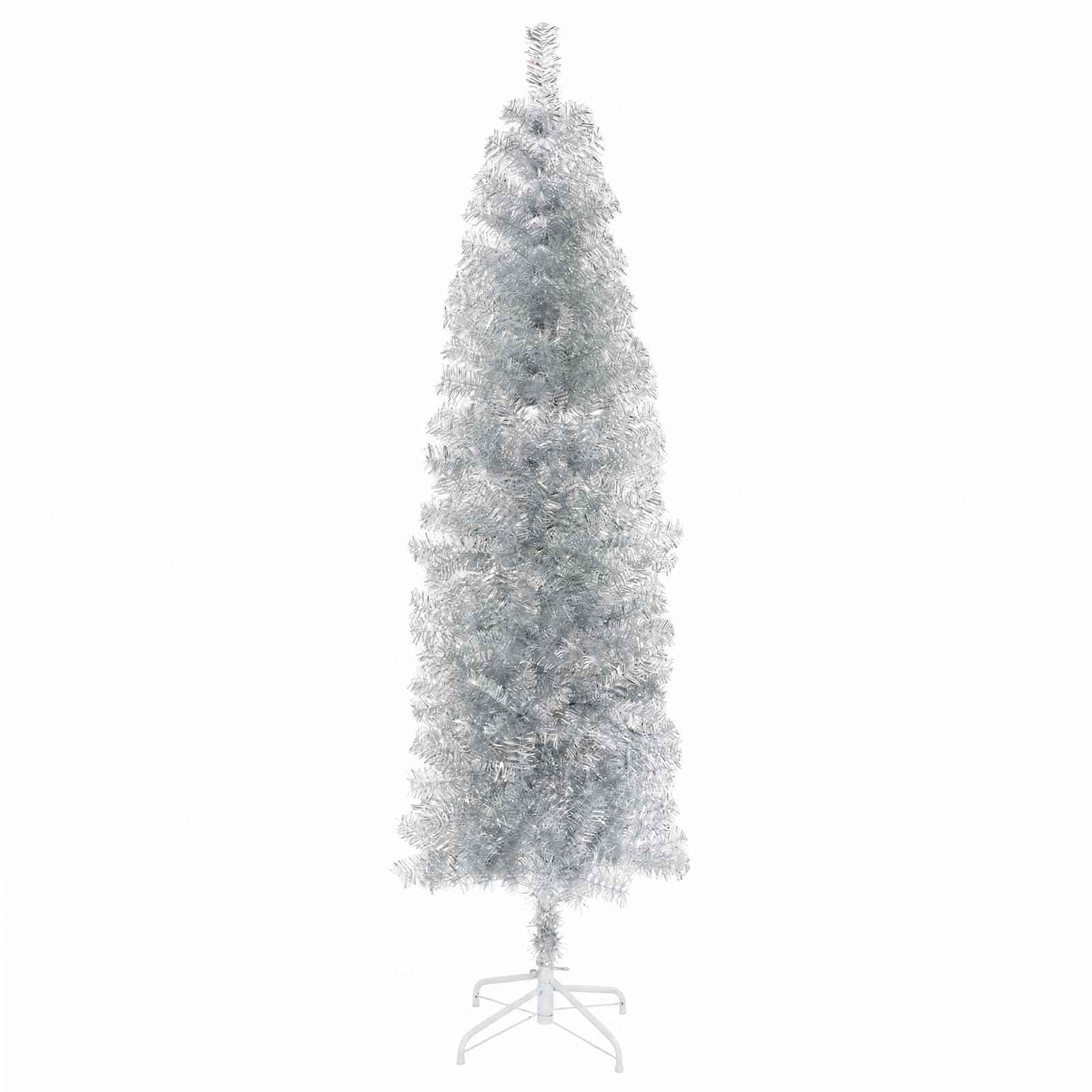 Umetno ozko božično drevesce z božično kroglico 210 cm 300 LED