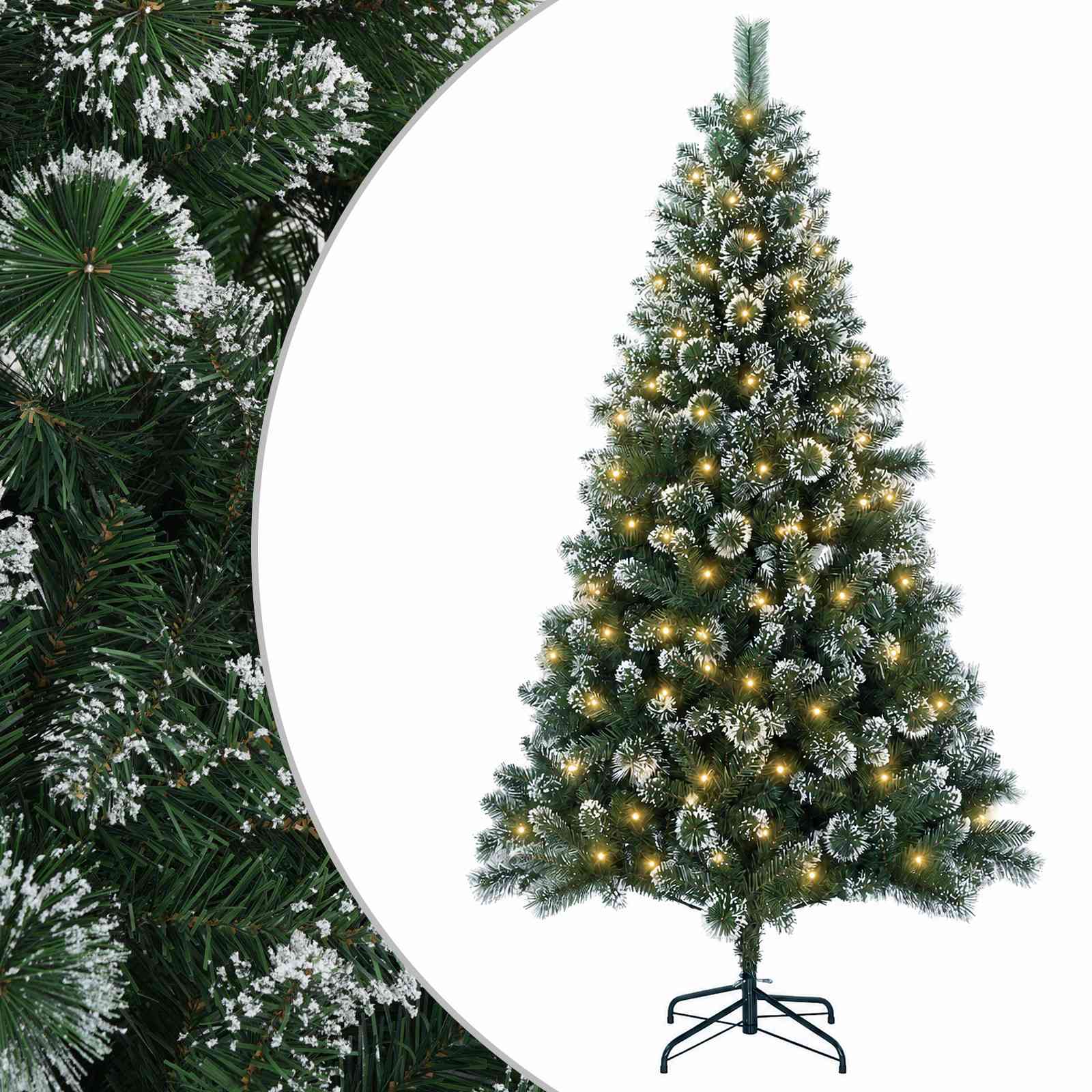 Umestno božično drevo 120 cm 150 LED Toplo bela PVC in kovina