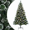 vidaXL Tehisj&otilde;ulupuu 120 cm 150 LED-i Soe valge PVC ja metall Roheline