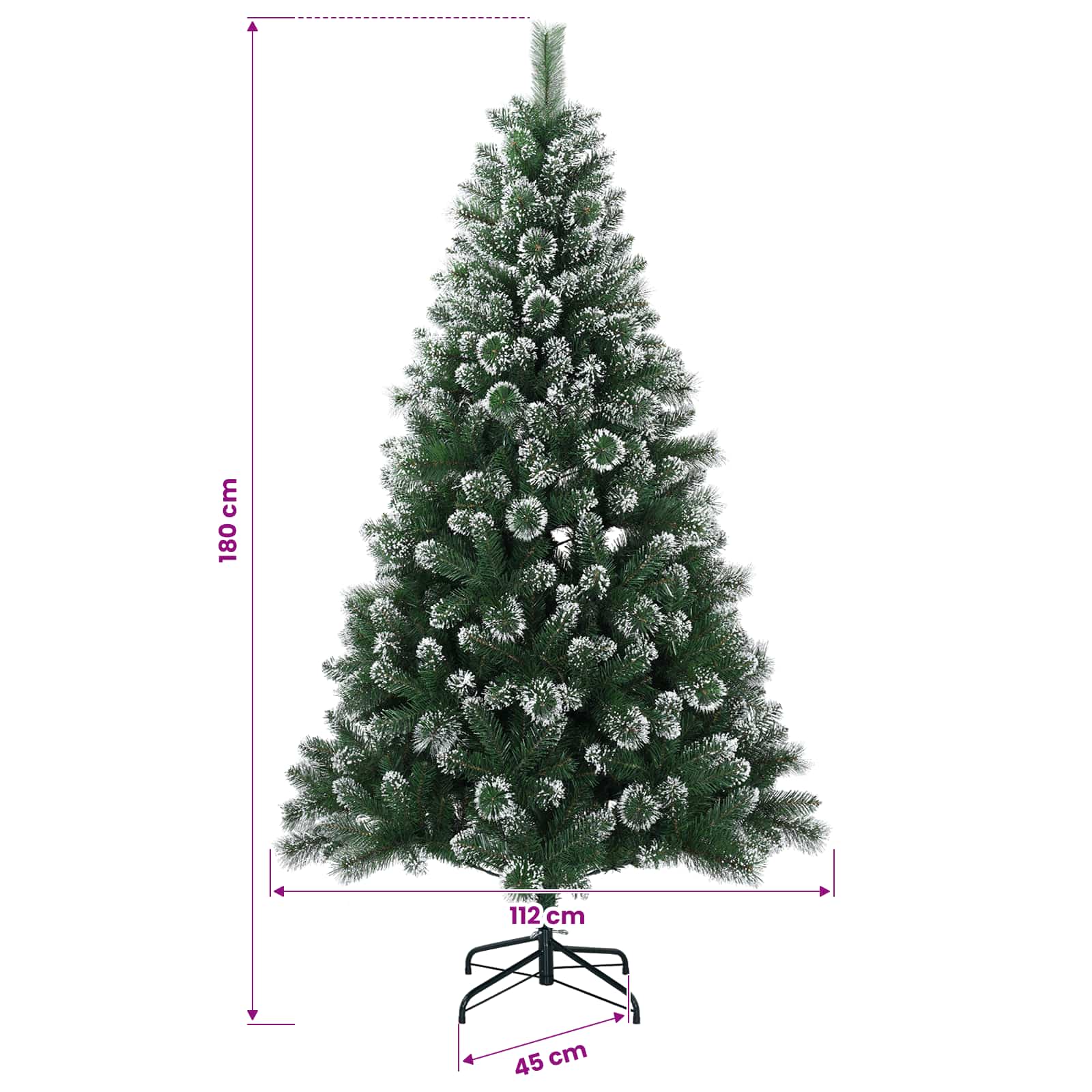 Artificial Christmas Tree 300 LEDs Warm size guide