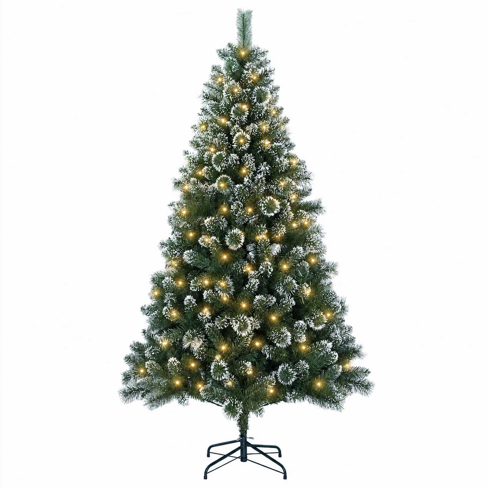 Umestno božično drevo 240 cm 300 LED Toplo bela PVC in kovina
