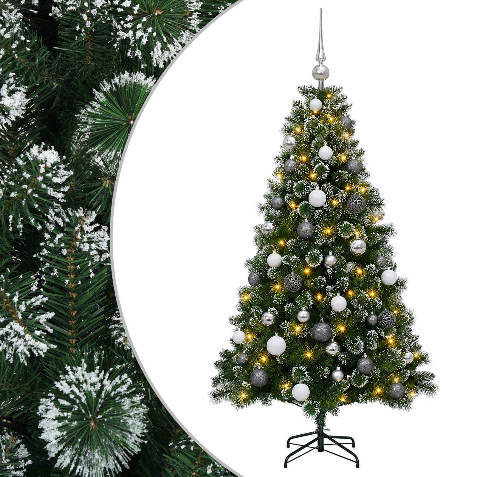 Umetna božična jelka z bučko 120 cm 150 LED Toplo bela