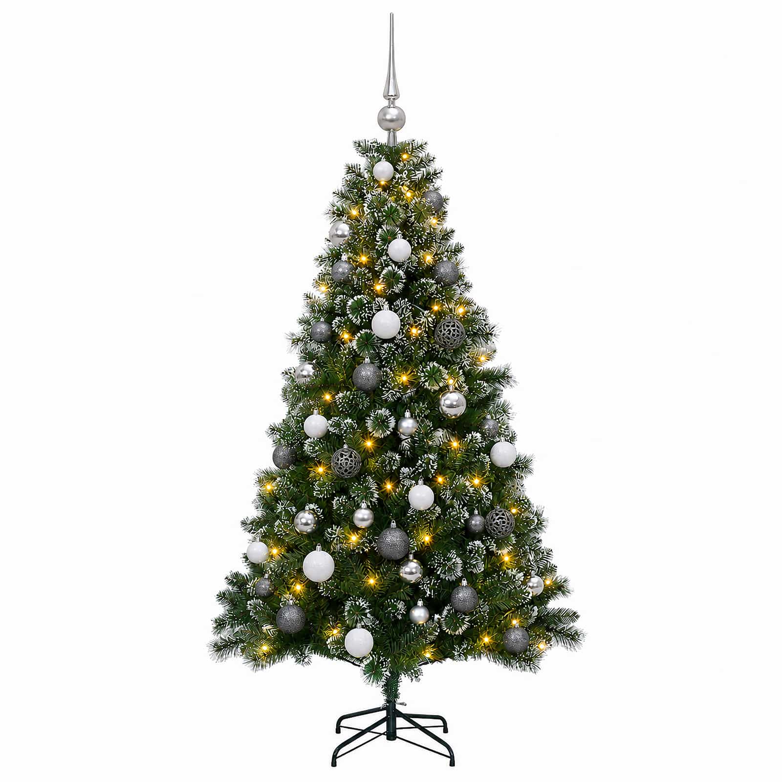 Umetna božična jelka z bučko 150 cm 150 LED Toplo bela