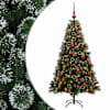 vidaXL Tehisj&otilde;ulukuusk koos kaunistustega 120 cm 150 LED-i Soe valge