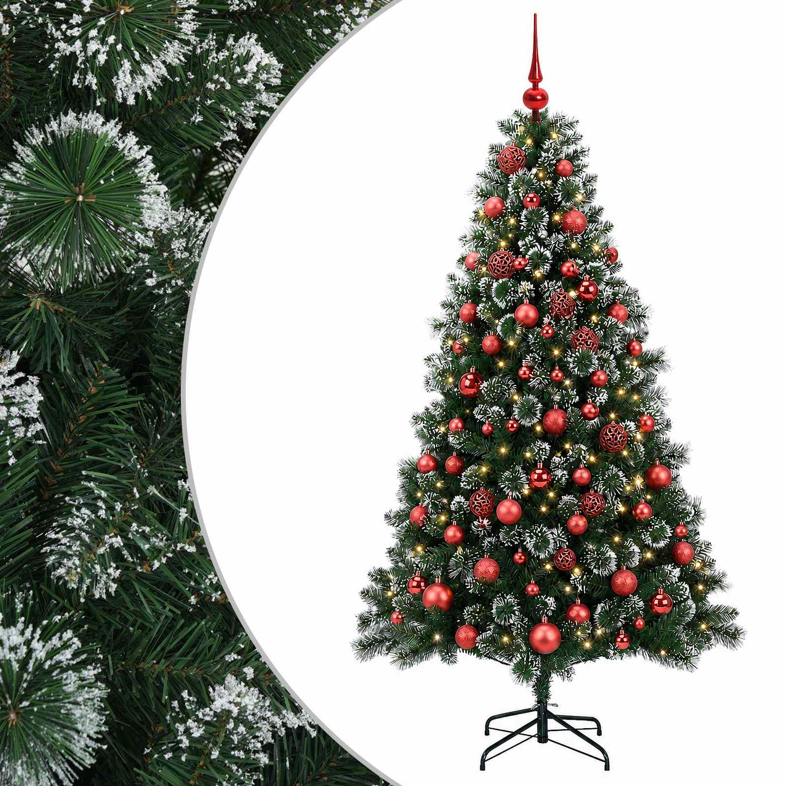 Umetna božična jelka z bučko 180 cm 300 LED Toplo bela
