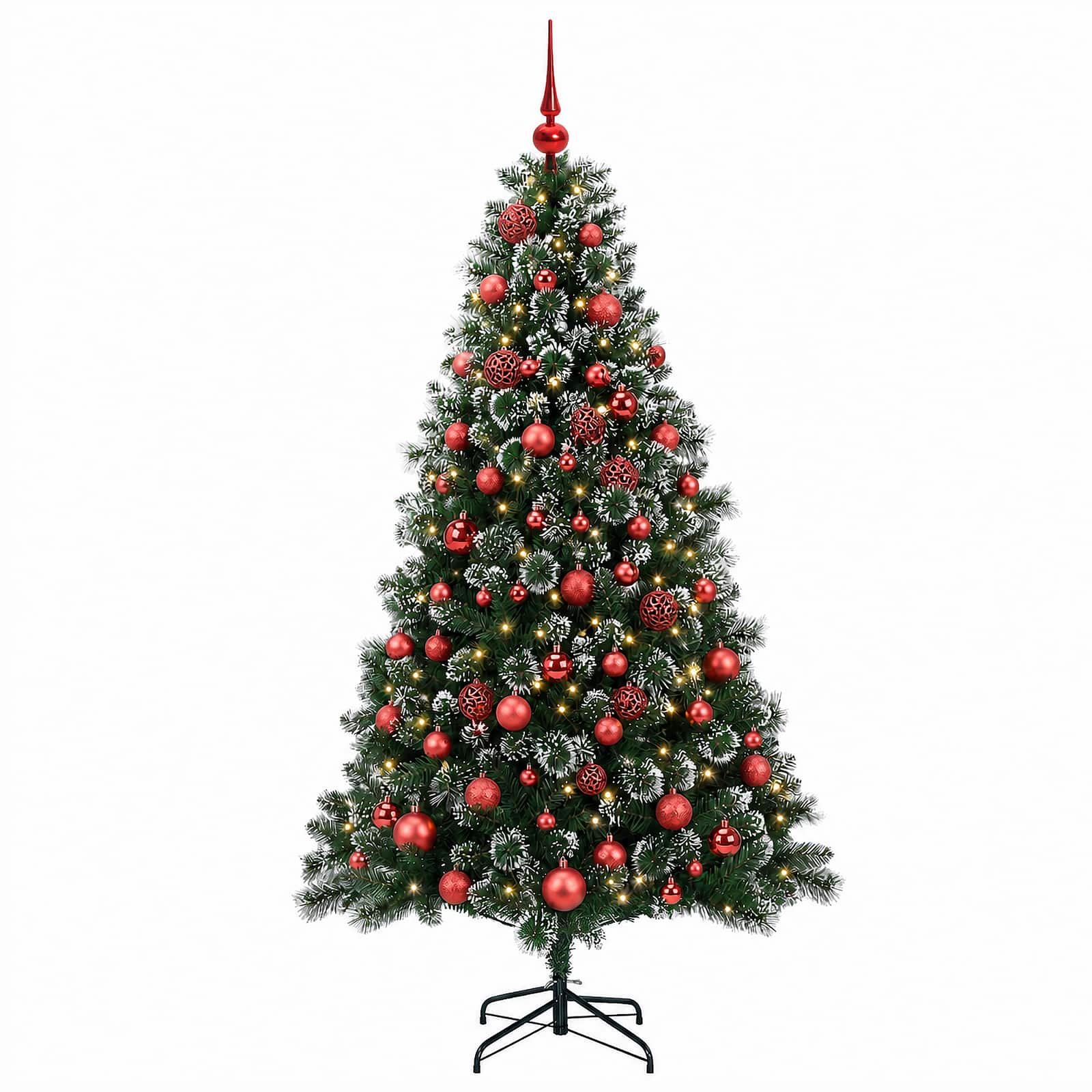 Umetna božična jelka z bučko 180 cm 300 LED Toplo bela