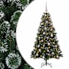 vidaXL Kunstkuusk koos j&otilde;ulukuuliga 120 cm 150 LED-i Soe valge