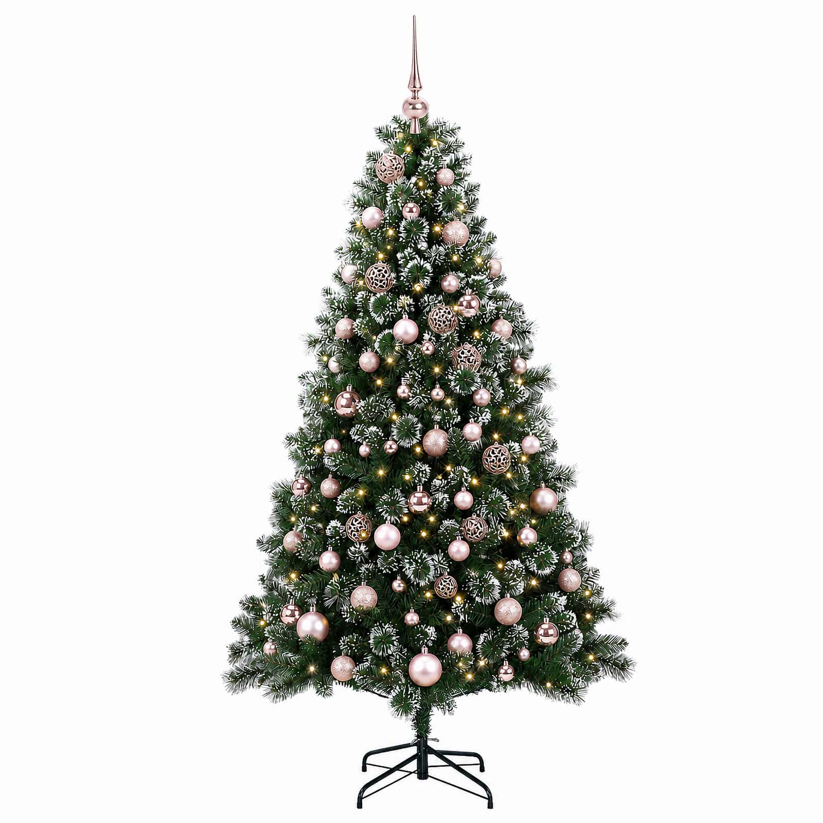 Umjetno božično drevo z okrasnimi kroglami 240 cm 300 LED