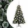 vidaXL Tehisj&otilde;ulukuusk koos kaunistustega 120 cm 150 LED-i Soe valge