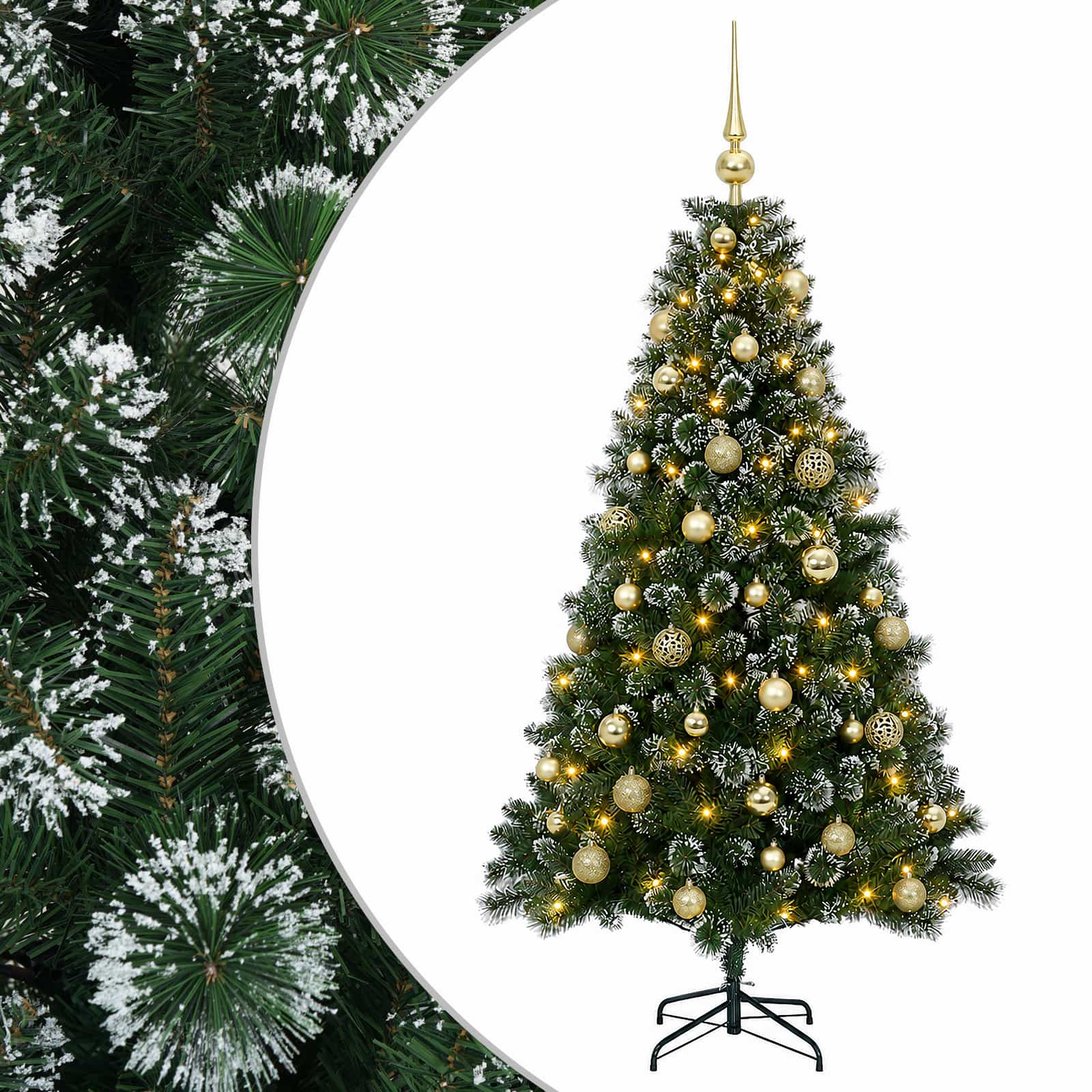 vidaXL Umelý vianočný stromček s ozdobou 150 cm 150 LED Teplá biela