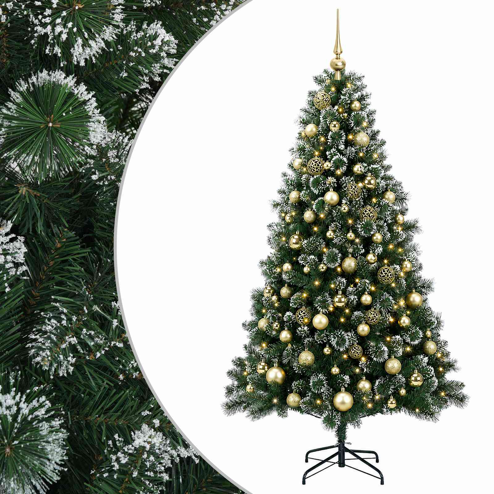 Umetna božična jelka z bučko 240 cm 300 LED Toplo bela