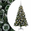 vidaXL Tehisj&otilde;ulukuusk koos kaunistustega 120 cm 150 LED-i Soe valge