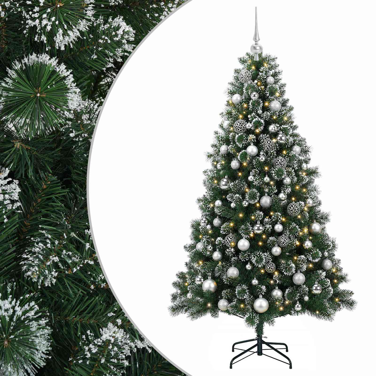 Umetna božična jelka z bučko 240 cm 300 LED Toplo bela