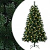 vidaXL Tehisj&otilde;ulupuu 120 cm 150 LED-i Soe valge PVC ja metall Roheline