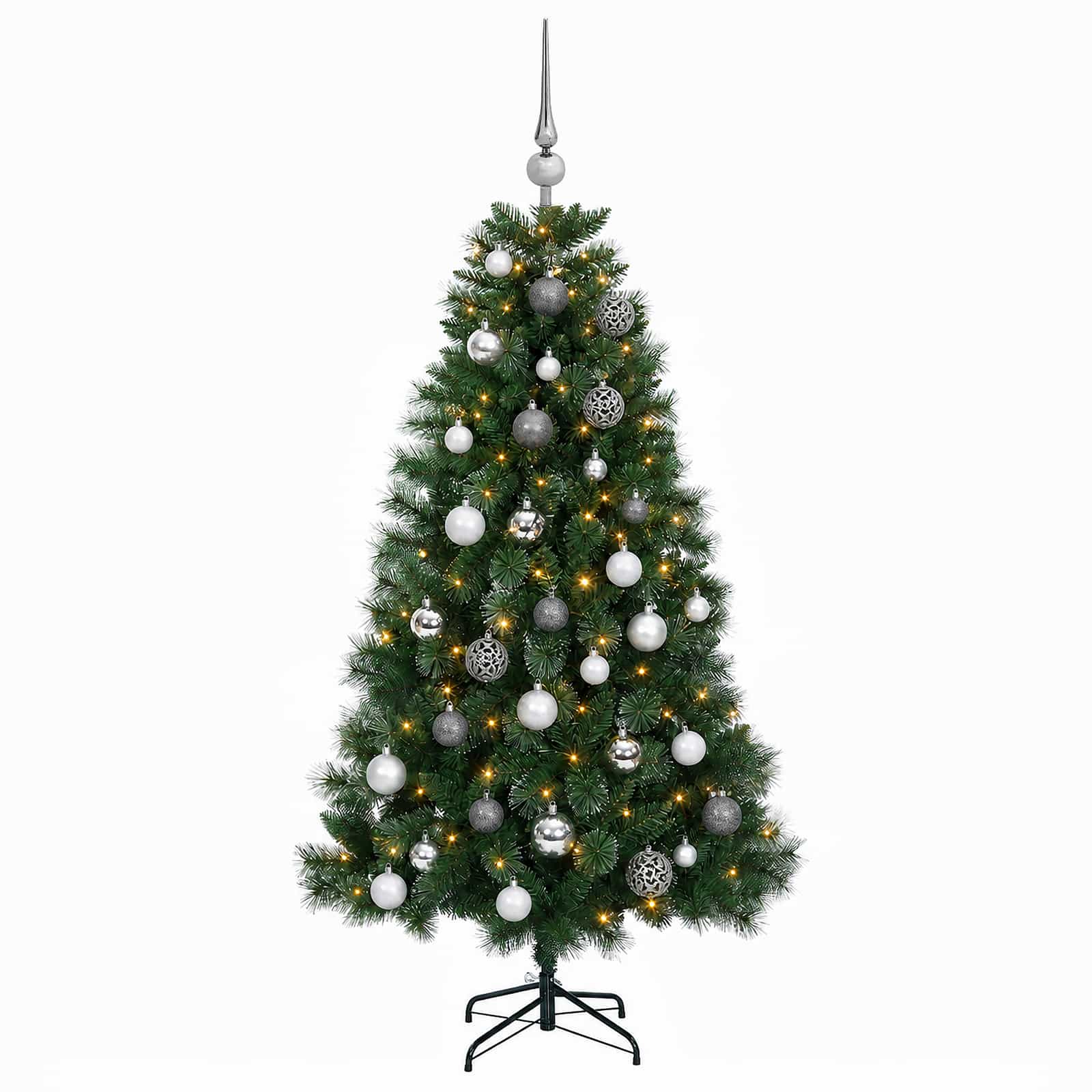 Umetna božična jelka z bučko 120 cm 150 LED Toplo bela
