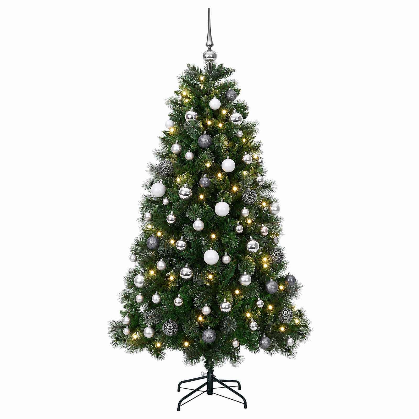 Umetno božično drevo z bunkicami 210 cm 300 LED Toplo bela