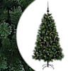 vidaXL Kunstkuusk koos j&otilde;ulukuuliga 120 cm 150 LED-i Soe valge