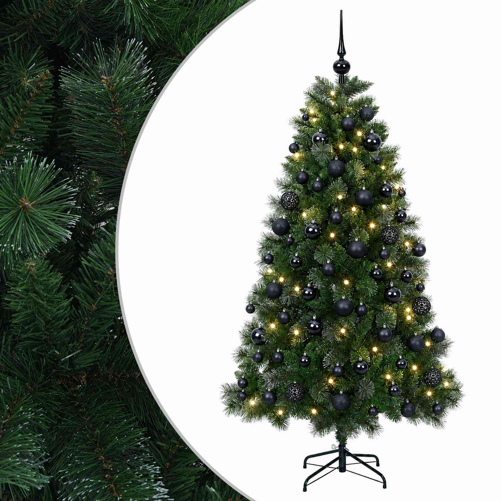 vidaXL Umelý vianočný stromček s vianočnou guľou 240 cm 300 LED
