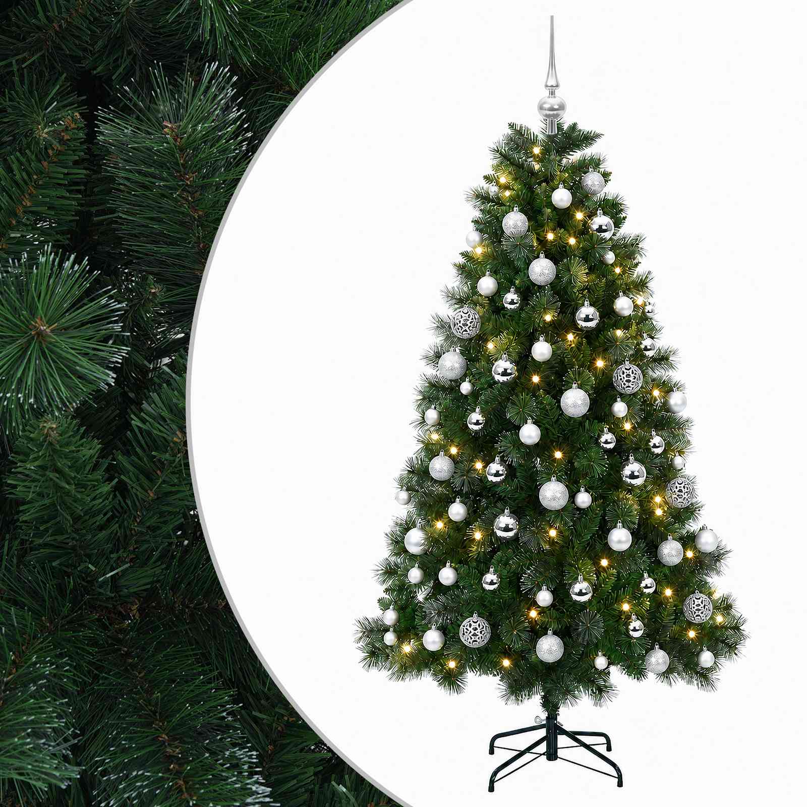 Umetno božično drevesce z bunkicami 180 cm 300 LED Toplo bela