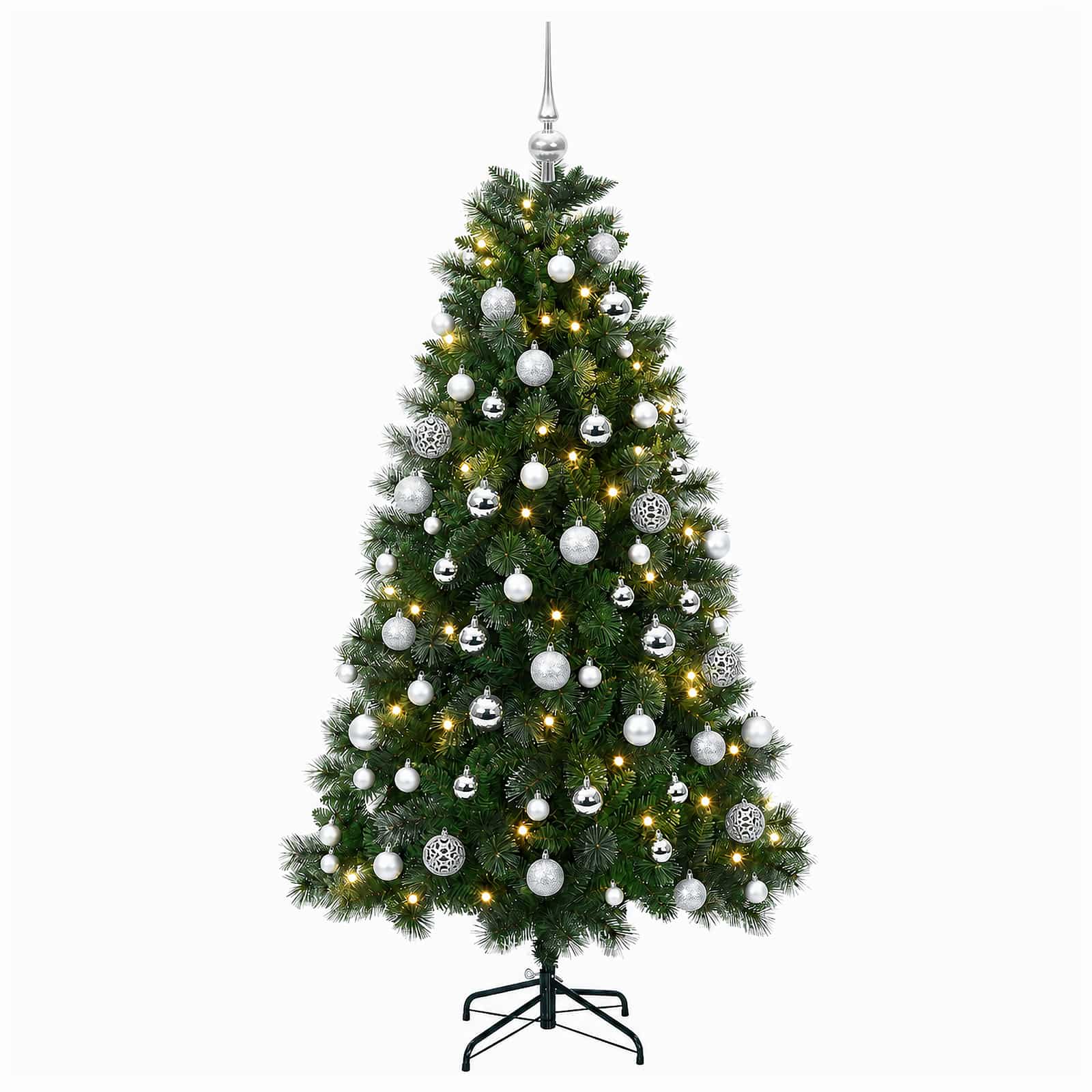 Umetno božično drevesce z bunkicami 180 cm 300 LED Toplo bela
